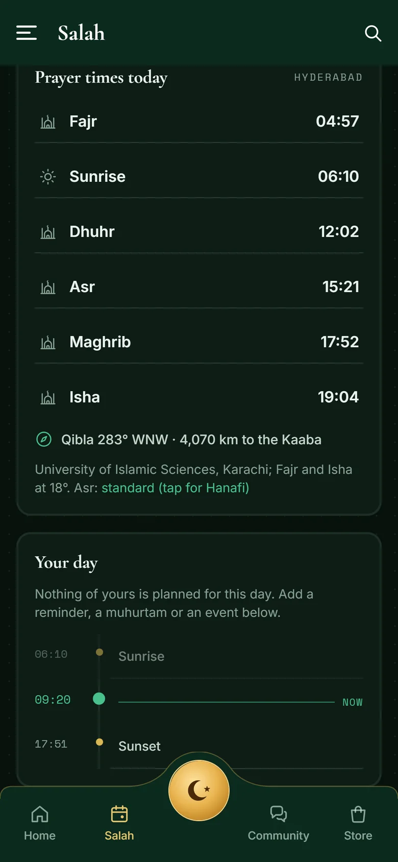 Mahtab: Salah: the five prayers, and your day on one timeline.