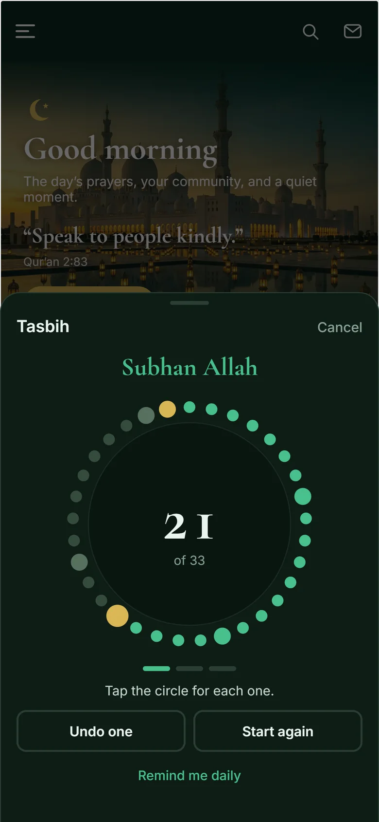 Mahtab: Tasbih: a counter for the day’s remembrance.